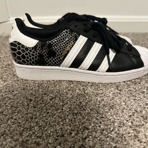 Adidas Snakeskin Print Tennis Shoes